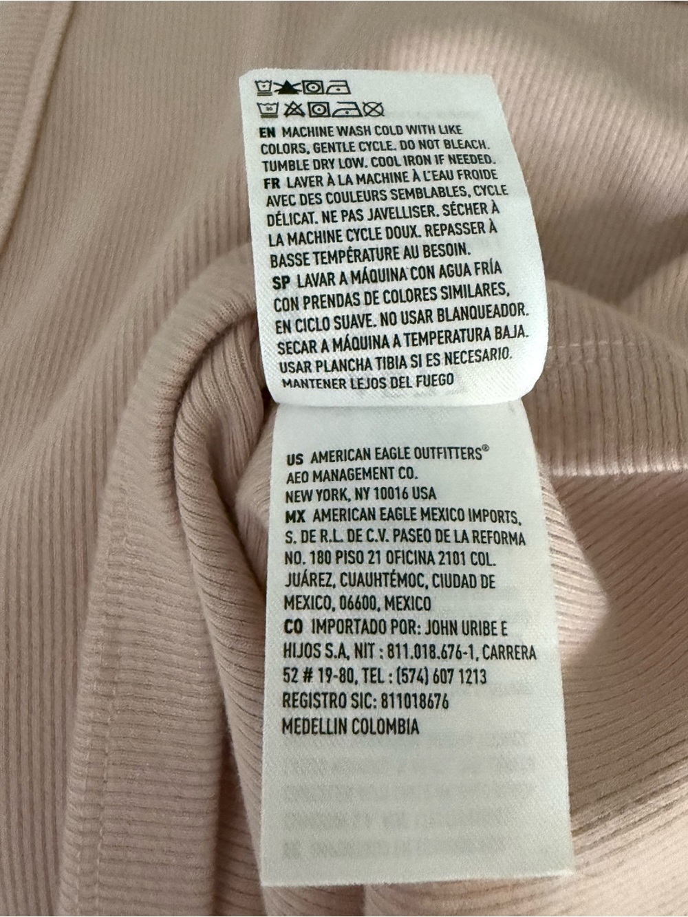 AE77 American Eagle Outfitters NWOT High Neck Blush Pink Ribbed Tank Top - XL - Picture 6 of 8